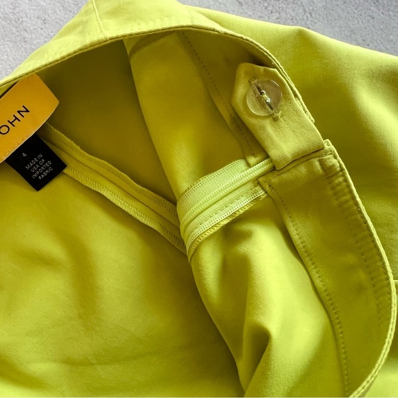 St John Yellow Pull-up Ankle Pants Trousers Size 4 - Picture 9 of 9